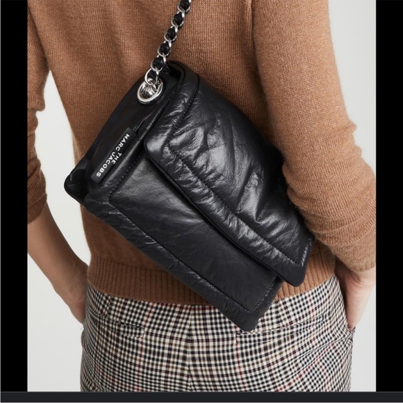 Marc Jacobs Lambskin The Pillow Bag in Black Silver Chain Hardware
